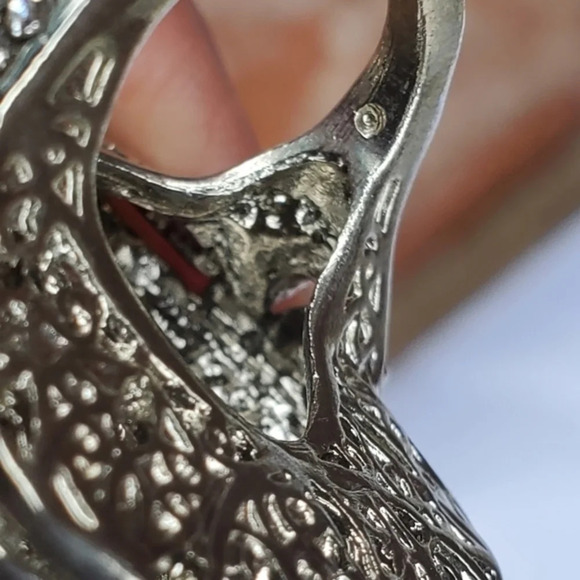 Vintage  crystal‎ paste cocktail ring 5.5 - Picture 12 of 14